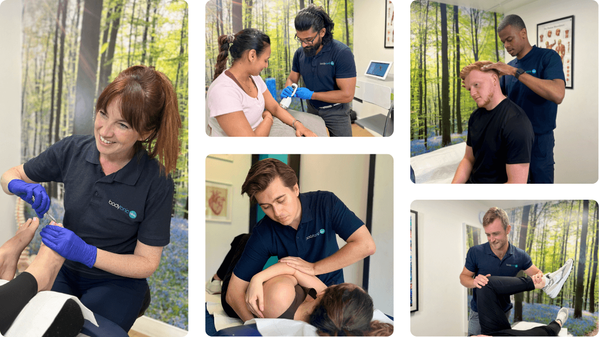 Professional integrated health team at bodytonic clinic London providing Osteopathy, Physiotherapy, and Chiropractic, Focused Shockwave, Men's Health and Erectile Dysfunction care.