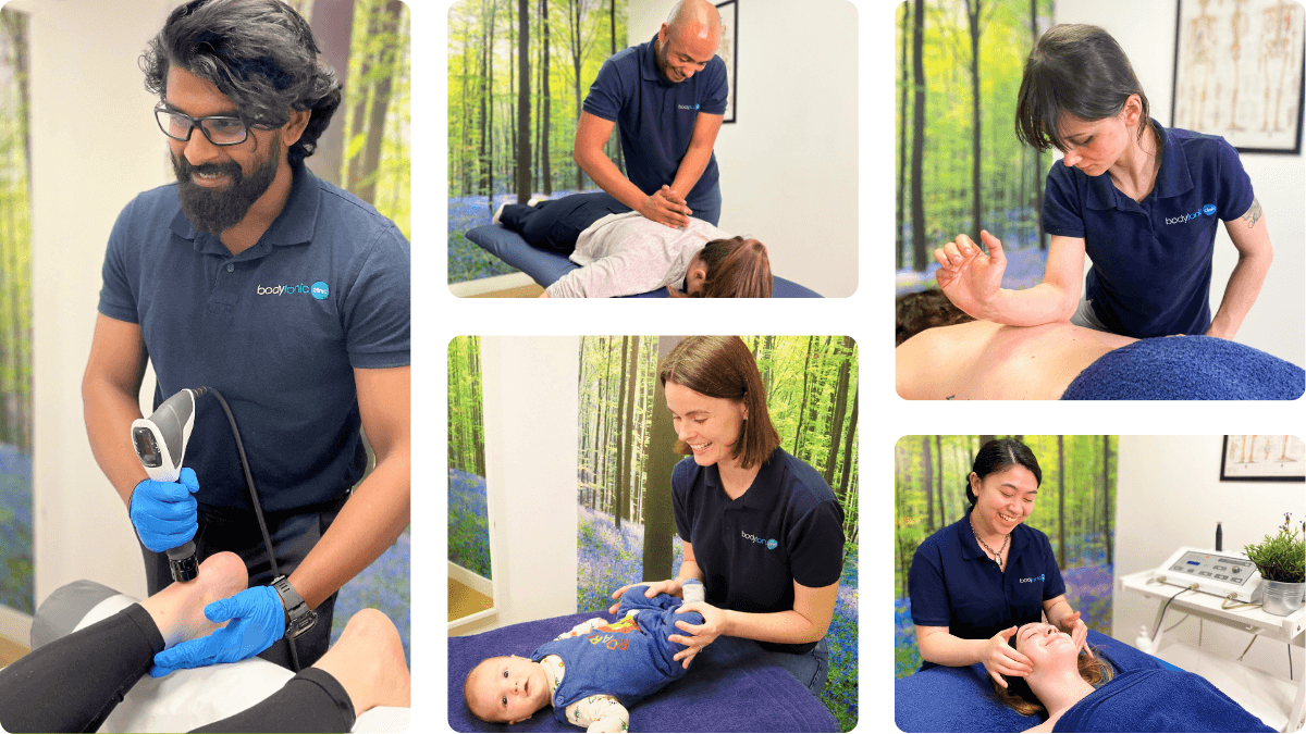 Therapeutic massage services in London including Sports, Deep Tissue, and Pregnancy massage at bodytonic clinic.