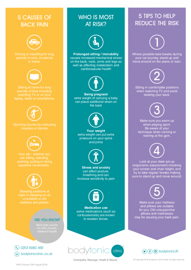 5 causes of back pain osteopathy chiro physio