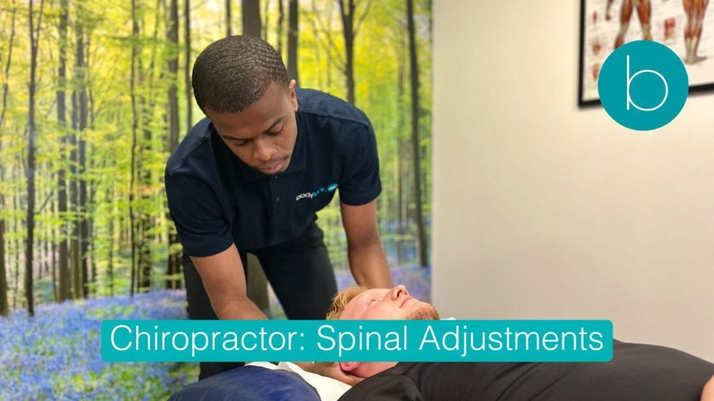 Ryan Mullings MChiro performing a spinal adjustment for neck pain relief at Bodytonic Clinic Stratford E15.