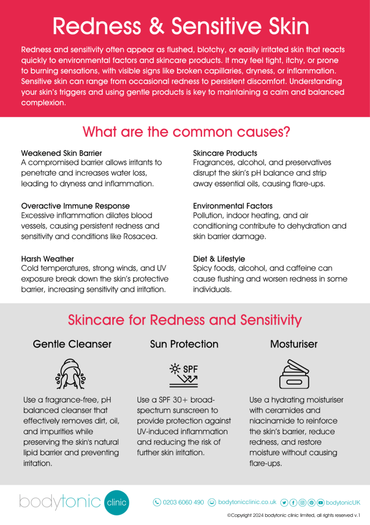 Environ and Advanced Nutrition Redness and Sensitive Skin Infographic Page 1