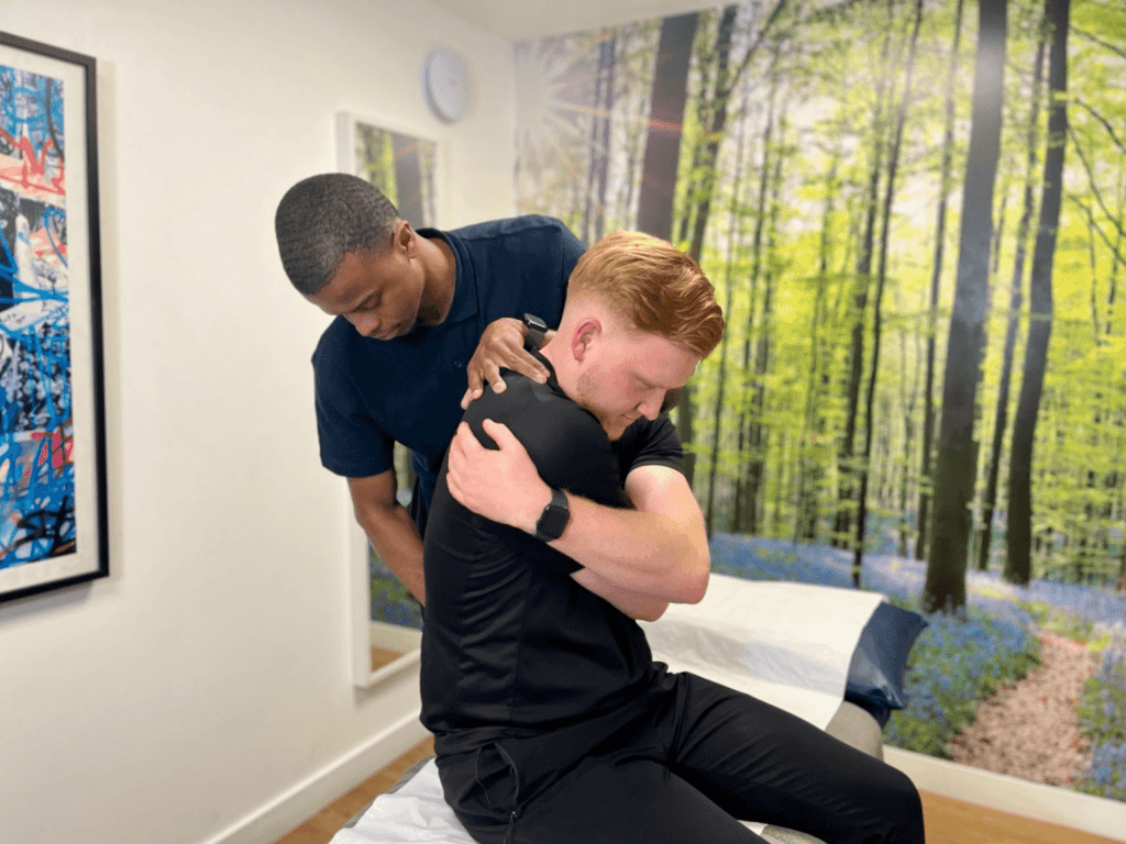 Patient receiving MSK service at Bodytonic Clinic in London, Canada Water SE16 and Stratford E15 E20