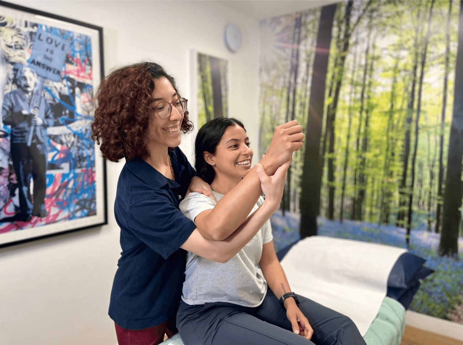 Patient receiving physiotherapy treatment at Bodytonic Clinic in London, Canada Water SE16 and Stratford E15 E20