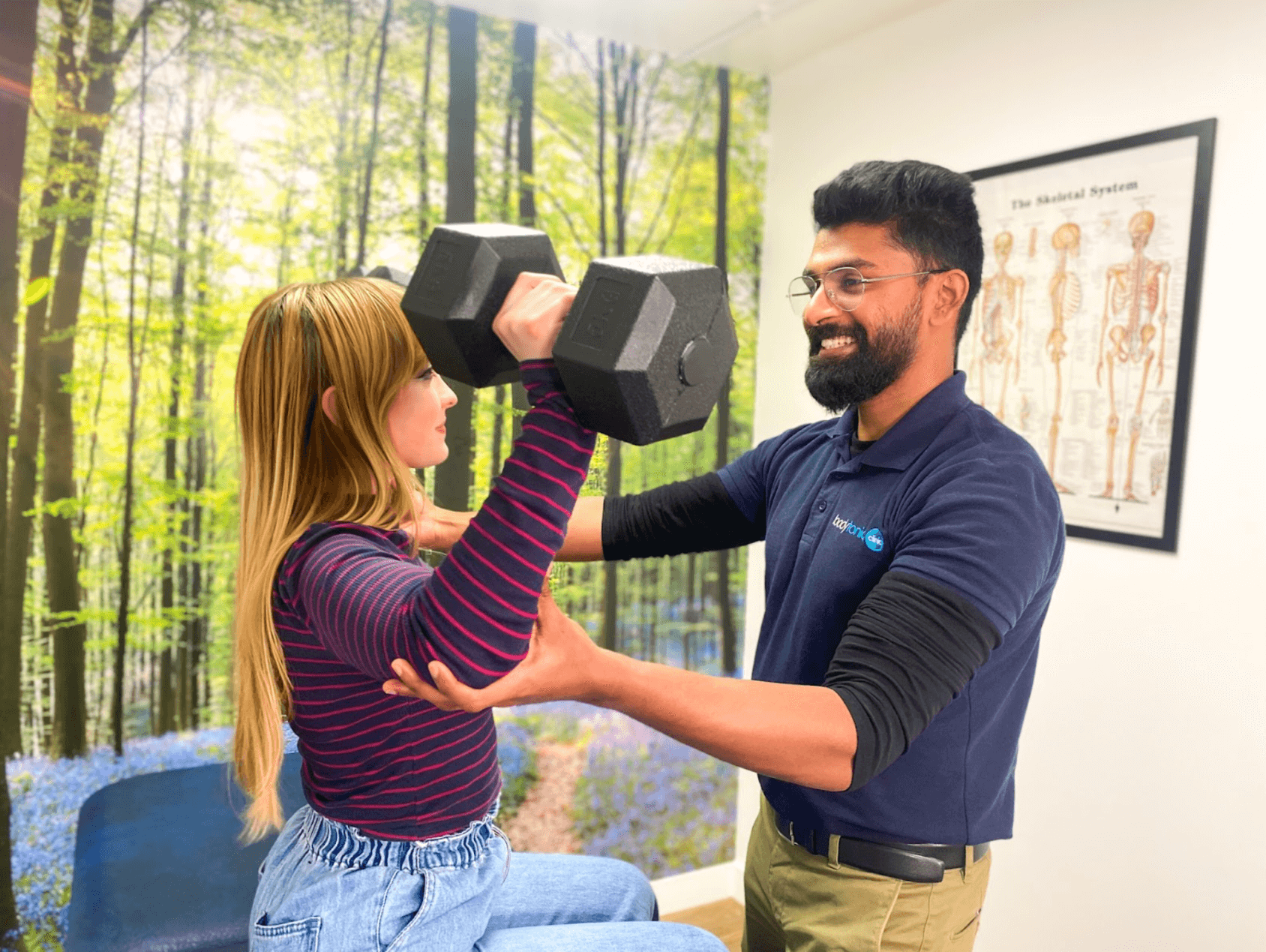 Patient receiving physiotherapy treatment at Bodytonic Clinic in London, Canada Water SE16 and Stratford E15 E20