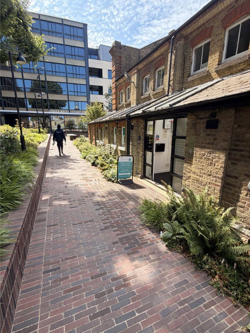 Bodytonic Clinic Disabled Access Pictures Front door right hand side - Canada Water SE16